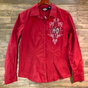 Harley Davidson Embroidered Long Sleeve Shirt